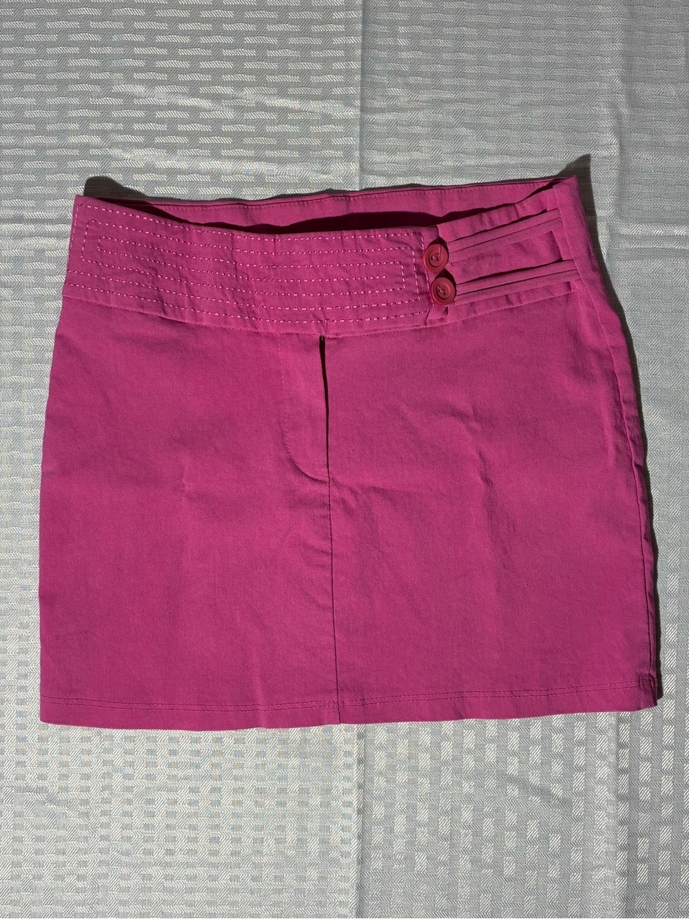 Urban Behavior Bright Pink Mini Skirt with Buttoned Waistband
